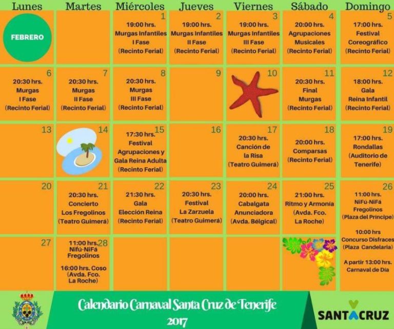 Tenerife Carnival 2017 Santa Cruz Tenerife carnival 2017 calendar