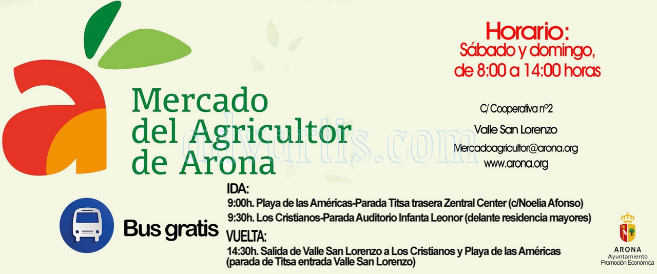 Free bus timetable to Arona Farmers Market in Valle San Lorenzo