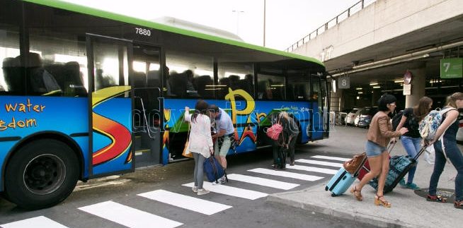 TITSA Tenerife new bus stop in Tenerife North airport Los Rodeos