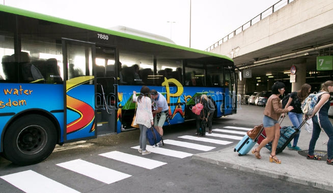 TITSA Tenerife new bus stop in Tenerife North airport Los Rodeos