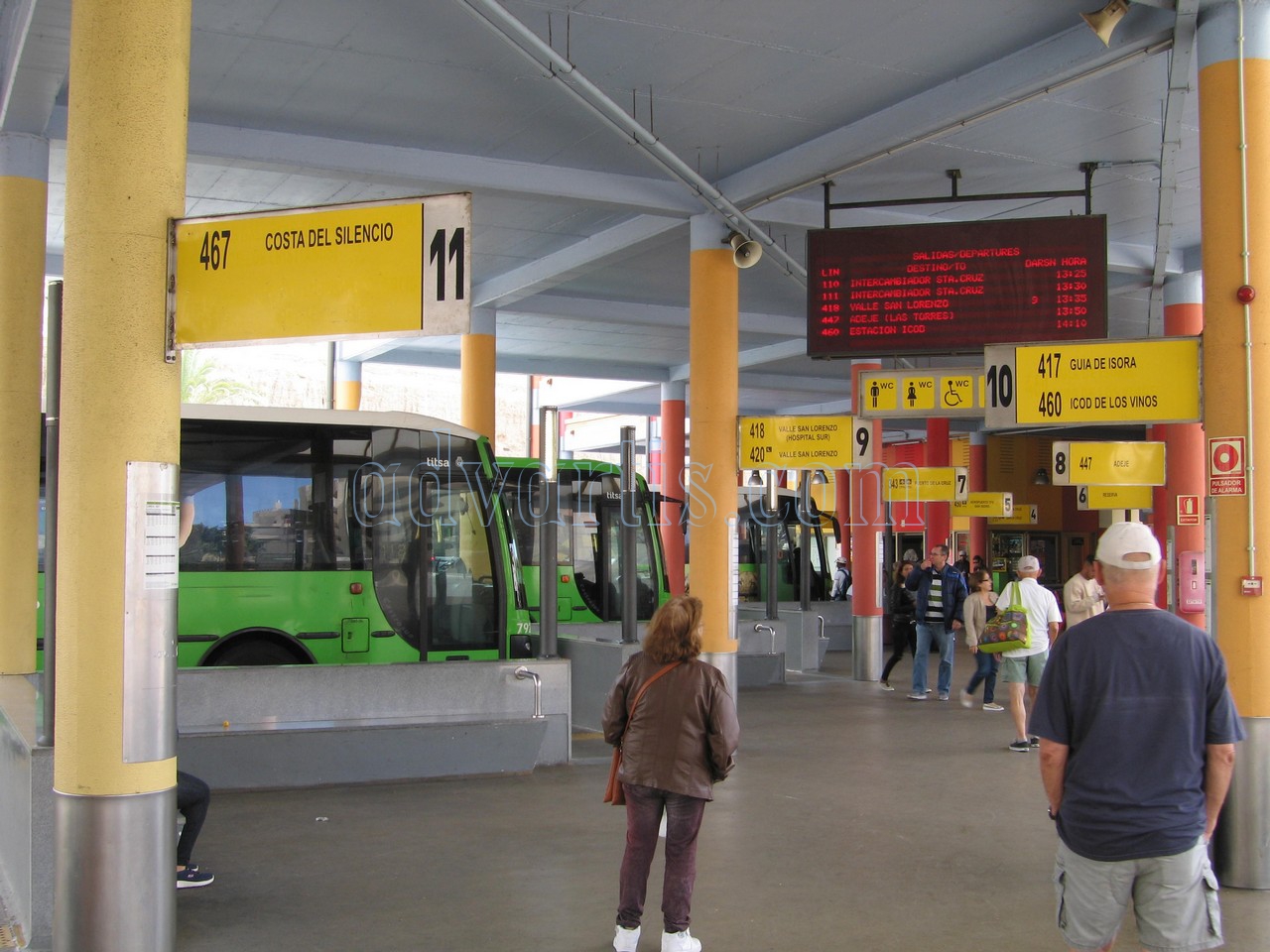 Tenerife bus in Costa Adeje bus station