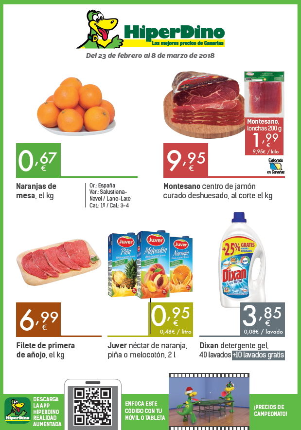 Tenerife prices food drink - HiperDino 23 february - 8 march 2018