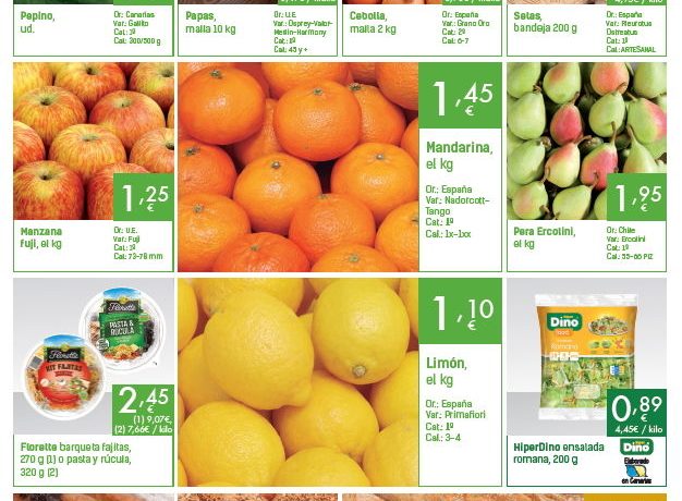 Tenerife prices food drink - HiperDino 23 february - 8 march 2018