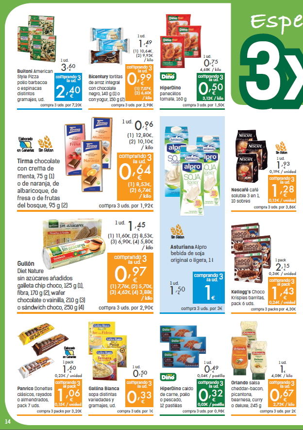 Tenerife prices food drink - HiperDino 23 february - 8 march 2018