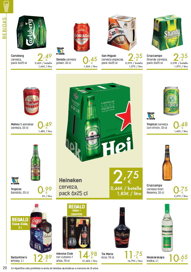 Tenerife prices food drink - HiperDino 23 february - 8 march 2018